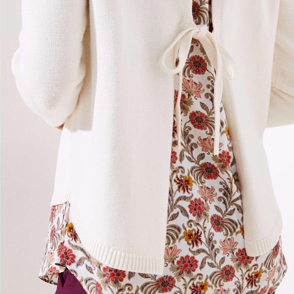 Loft Plus Mixed Media Floral Sweater Size 20 / 22